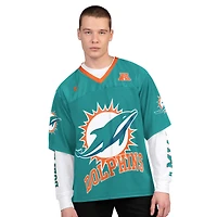 Men's Starter Aqua/White Miami Dolphins Short Sleeve & Long T-Shirt Combo Pack