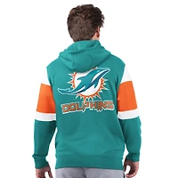 Sweat à capuche zippé intégral Starter Aqua Miami Dolphins Extreme pour homme