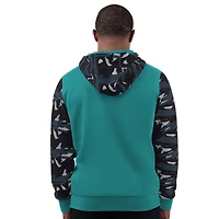 Men's Starter Aqua Miami Dolphins Thursday Night Gridiron Vintage Logo Full-Zip Hoodie