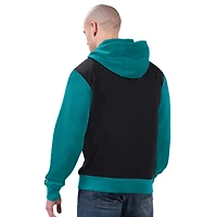 Men's Starter Black/Aqua Miami Dolphins Thursday Night Gridiron Full-Zip Hoodie