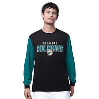T-shirt à manches longues noir/aqua pour homme, Miami Dolphins, Thursday Night Gridiron