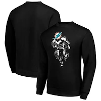 Sweat-shirt en polaire noir Starter pour homme, motif logo des Dolphins de Miami, mélange tri-couche.
