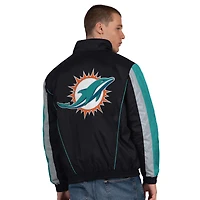 Men's Starter  Black Miami Dolphins Thursday Night Gridiron Half-Zip Jacket