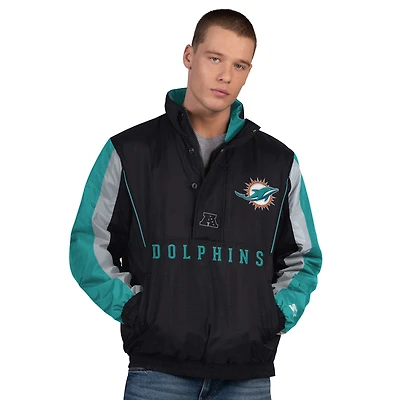 Men's Starter  Black Miami Dolphins Thursday Night Gridiron Half-Zip Jacket