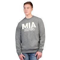 Sweat-shirt ras du cou en polaire Starter Charcoal Miami Dolphins Assist pour homme