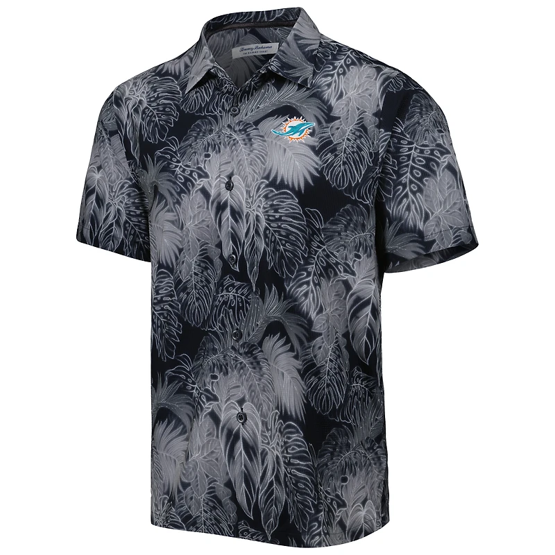 Chemise boutonnée Tommy Bahama pour homme Miami Dolphins Coast Luminescent Fronds Camp IslandZone