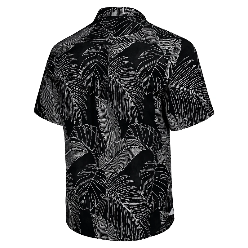 Chemise boutonnée Tommy Bahama noire Miami Dolphins Sport Vine Line pour hommes
