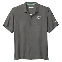 Men's Tommy Bahama  Gray Miami Dolphins Catch of the Day IslandZone Button-Up Shirt