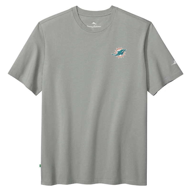 Men's Tommy Bahama  Gray Miami Dolphins Huddle & Hang Tens T-Shirt