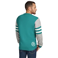 Pull ras du cou en acrylique Tommy Hilfiger Aqua/Gris chiné pour homme, Miami Dolphins