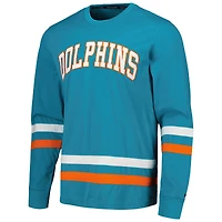 T-shirt à manches longues Tommy Hilfiger Aqua/Orange Miami Dolphins Nolan pour hommes