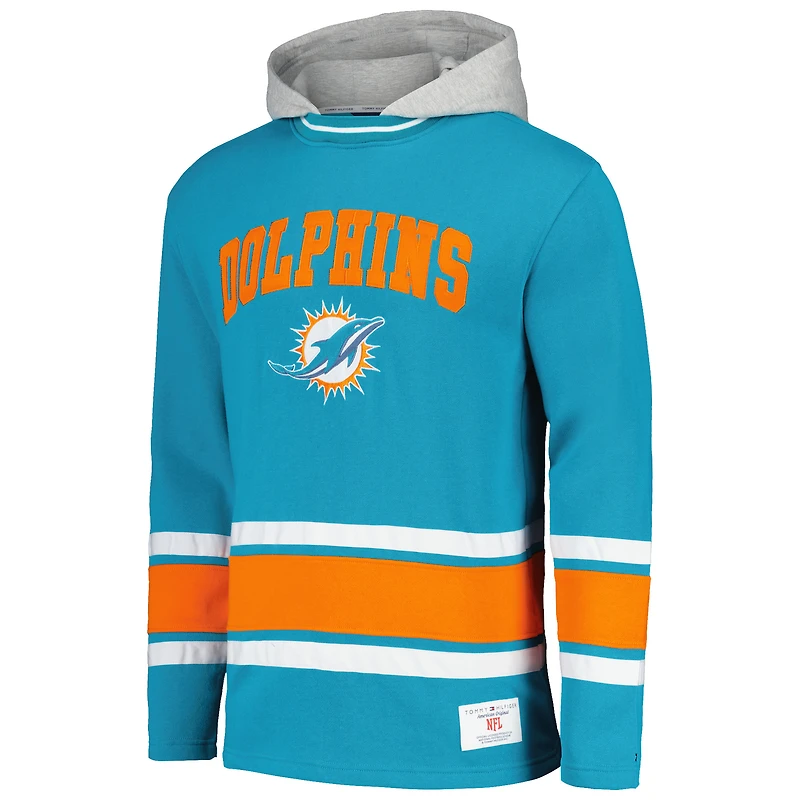 Sweat à capuche tendance Tommy Hilfiger Aqua Miami Dolphins Ivan pour hommes
