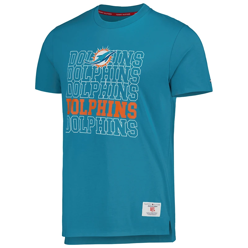 T-shirt Tommy Hilfiger Aqua Miami Dolphins Liam pour homme