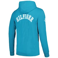 T-shirt à capuche manches longues Tommy Hilfiger Aqua Miami Dolphins Morgan pour hommes