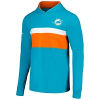 T-shirt à capuche manches longues Tommy Hilfiger Aqua Miami Dolphins Morgan pour hommes