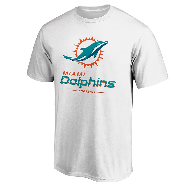 Men's  White Miami Dolphins Team Lockup T-Shirt