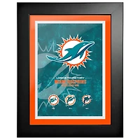Miami Dolphins - 18'' x 24'' Logos to History Framed Art