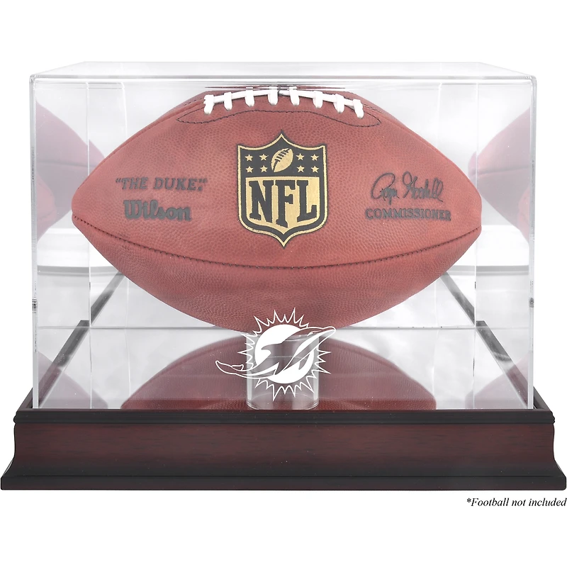 Vitrine de football en acajou avec fond miroir des Miami Dolphins (2013-présent)