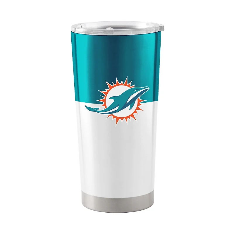 Dauphins de Miami 20 oz. Gobelet d'équipe en acier inoxydable à blocs de couleurs