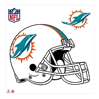 Dolphins de Miami - Sticker mural repositionnable pour casque d'équipe 36''