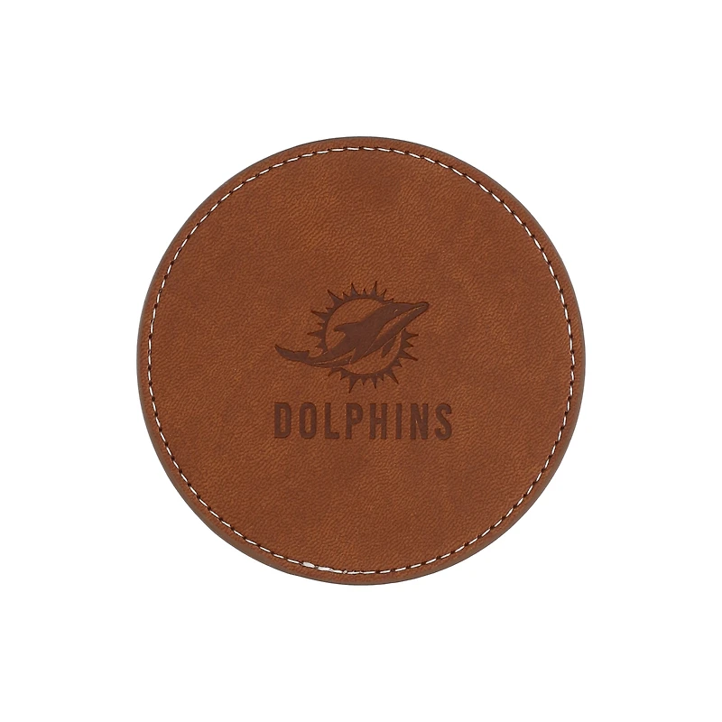 Lot de 4 sous-verres en similicuir Miami Dolphins