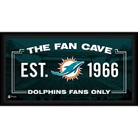 Collage encadré des Dolphins de Miami (25 x 50 cm) pour fan cave