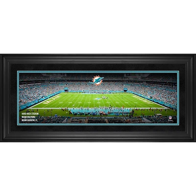 Photographie panoramique encadrée des Dolphins de Miami (10" x 30") du Hard Rock Stadium