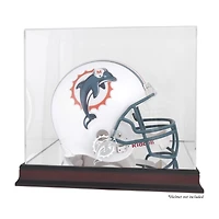 Vitrine de présentation du logo du casque des Miami Dolphins en acajou avec dos miroir