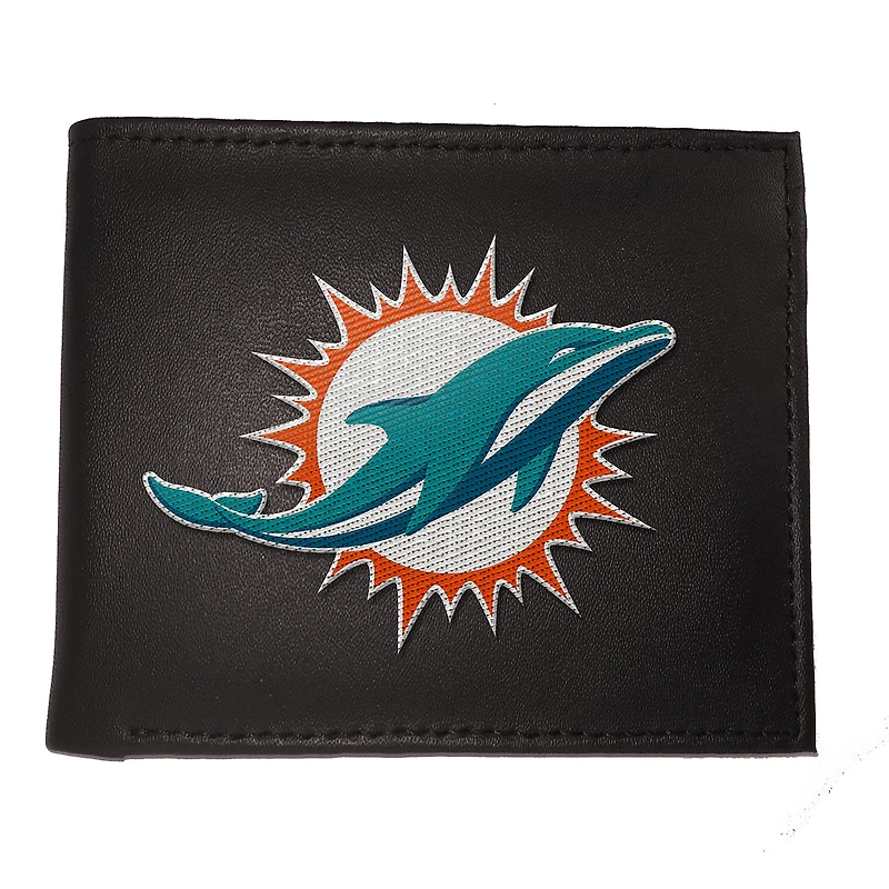 Miami Dolphins Synthetic Leather Embroidered Bifold Wallet