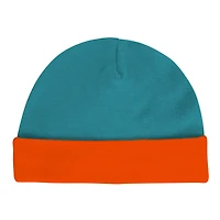 Ensemble body, bavoir et bonnet en tricot pour nouveau-né bébé Miami Dolphins Dynamic Duo