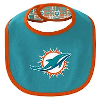 Newborn & Infant Miami Dolphins Dynamic Duo Bodysuit, Bib Knit Hat Set