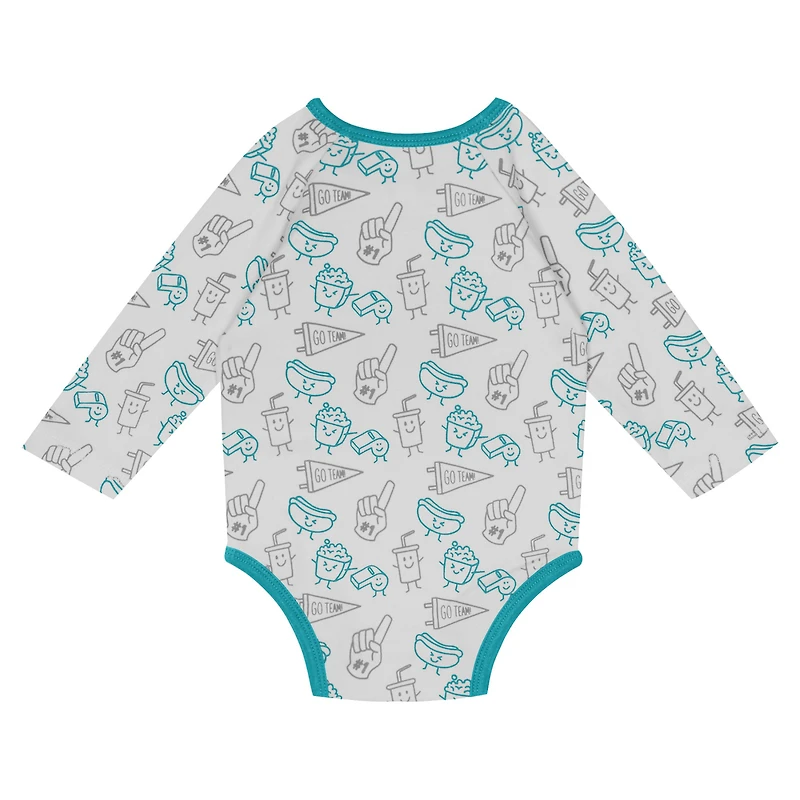 Newborn & Infant Miami Dolphins Little Champ Long Sleeve Bodysuit, Pants Cuffed Knit Hat 3-Piece Set