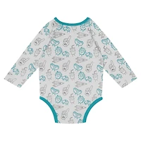 Newborn & Infant Miami Dolphins Little Champ Long Sleeve Bodysuit, Pants Cuffed Knit Hat 3-Piece Set