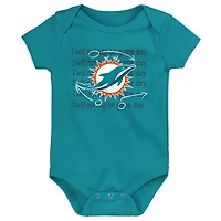 Ensemble de 3 bodies pour nouveau-né et bébé Miami Dolphins Team Starter