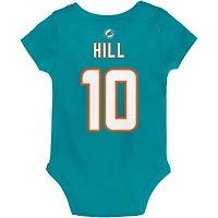 Newborn & Infant Tyreek Hill Aqua Miami Dolphins Mainliner Player Name Number Bodysuit