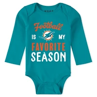 Newborn & Infant WEAR by Erin Andrews Miami Dolphins Three-Piece Turn Me Around Bodysuits Pant Set