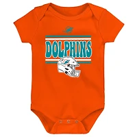 Lot de 3 bodies pour nouveau-né Miami Dolphins Sunday Comics bleu sarcelle