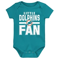 Newborn Outerstuff Miami Dolphins Little Tike 3-Piece Bodysuit Set