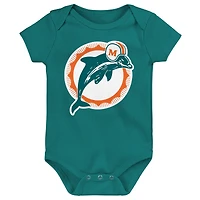 Newborn Outerstuff Miami Dolphins Little Tike 3-Piece Bodysuit Set