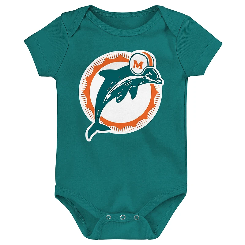 Newborn Outerstuff Miami Dolphins Little Tike 3-Piece Bodysuit Set