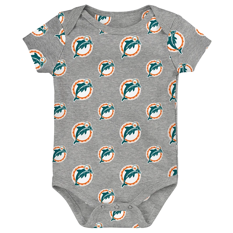 Newborn Outerstuff Miami Dolphins Little Tike 3-Piece Bodysuit Set