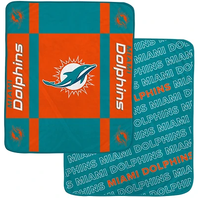 Couverture ultra confortable double face Pegasus Miami Dolphins 60" x 70" Reverse Block