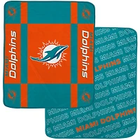 Couverture ultra confortable double face Pegasus Miami Dolphins 60" x 70" Reverse Block