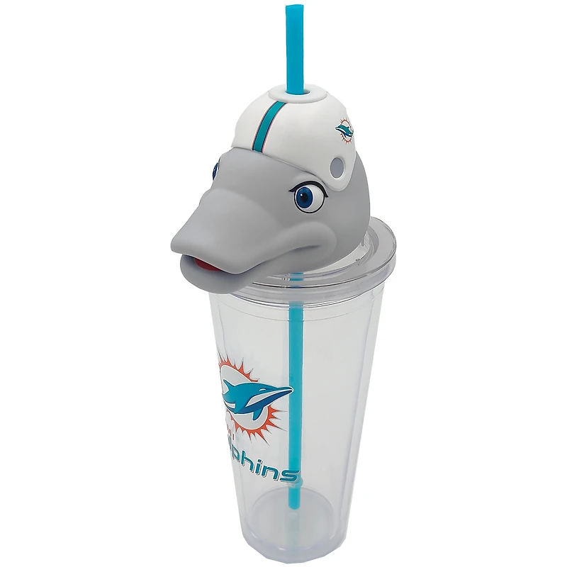 Gobelet Pegasus Miami Dolphins avec couvercle mascotte (680 ml)
