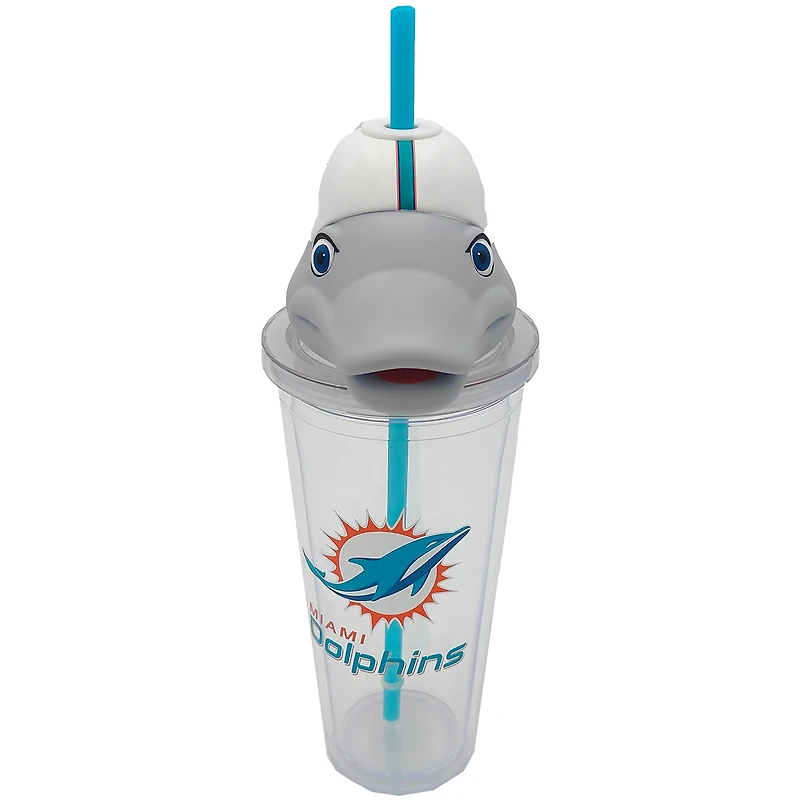 Gobelet Pegasus Miami Dolphins avec couvercle mascotte (680 ml)