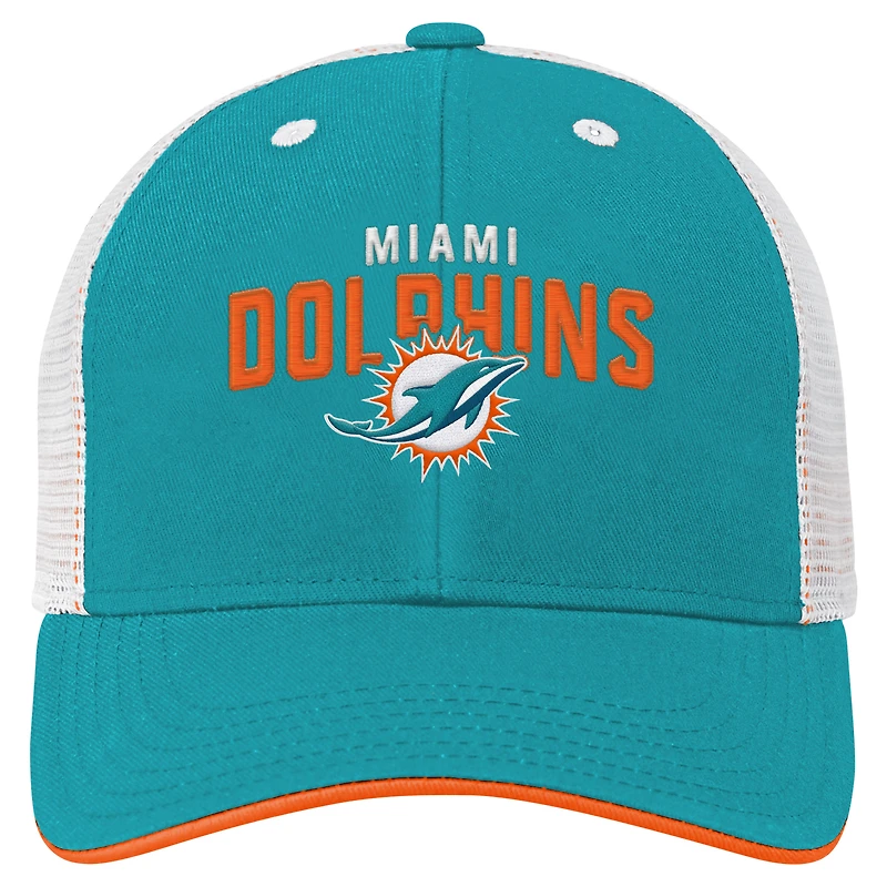 Preschool Aqua Miami Dolphins Core Lockup Trucker Adjustable hat