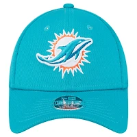 Casquette ajustable New Era Aqua Miami Dolphins Main 9FORTY pour enfants d'âge préscolaire