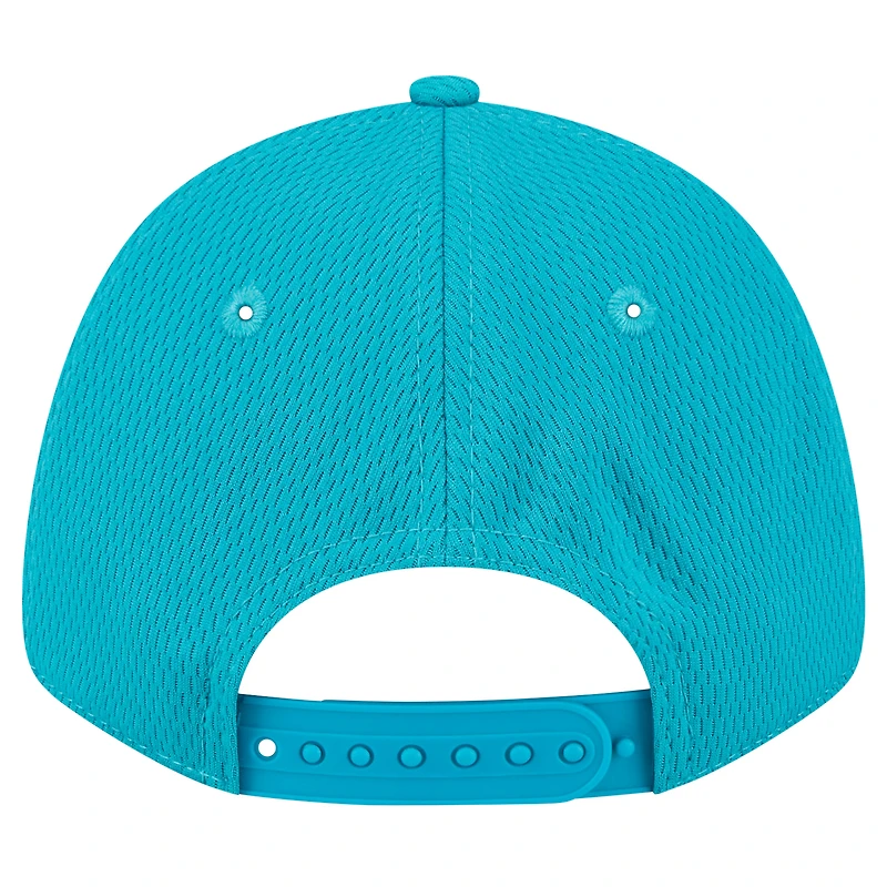 Casquette ajustable New Era Aqua Miami Dolphins Main 9FORTY pour enfants d'âge préscolaire