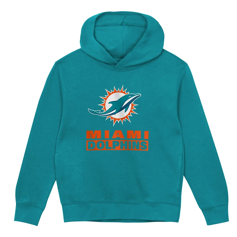 Preschool Outerstuff Aqua Miami Dolphins Back to Basics Hoodie