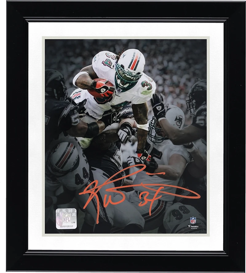 Ricky Williams Miami Dolphins Autographed 8" x 10" Touchdown Leap Spotlight Photograph